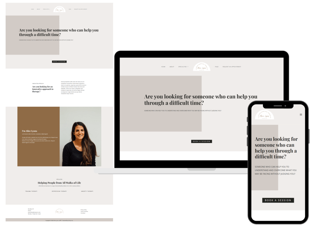 websites design for therapists